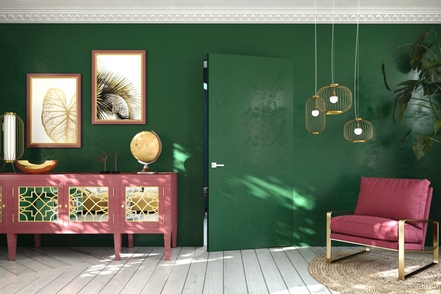 Farbig lackierte Türen: gewagt, aber elegant