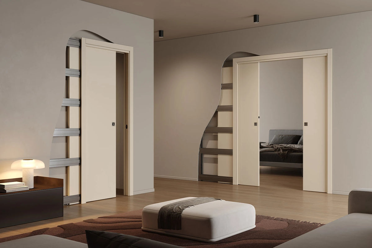 EvoKit - Rahmen für Schiebetür mit Zierblenden (ohne Tür) für Trockenbauwand