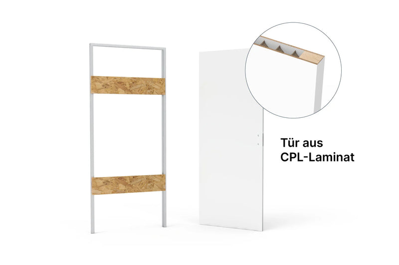 xREVERx Decor B011 - versteckte Zarge und zargenlose Tür aus CPL-Laminat mit Wabenkern