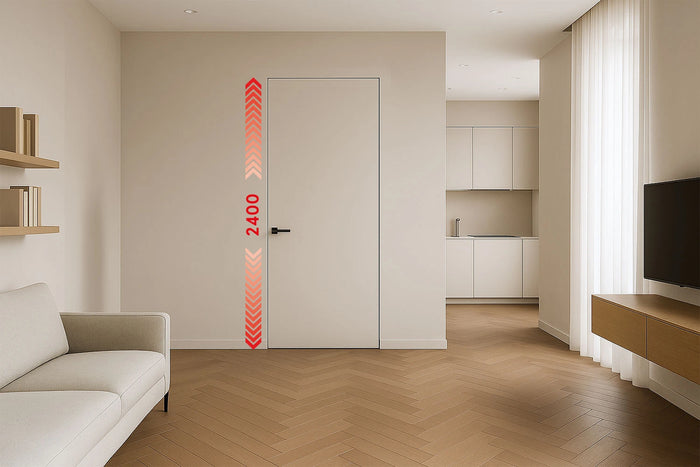 xREVERx XL Decor B011 - versteckte Zarge und zargenlose Tür aus CPL-Laminat mit Wabenkern, Höhe 2400 mm