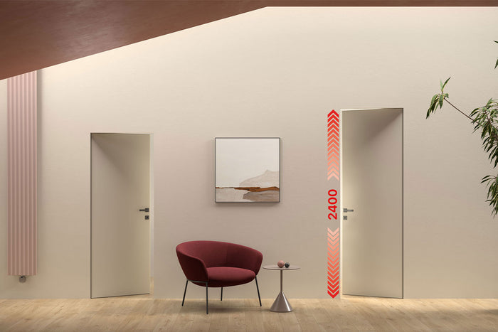 xREVERx XL - versteckte Zarge und zargenlose Tür zum Lackieren mit Wabenkern, Höhe 2400 mm